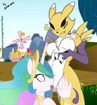  anthrofied blue_eyes breasts canine chest_tuft crown cunnilingus digimon el-loko equine eye_contact facial_markings female fox friendship_is_magic fur hair horn interspecies lesbian mammal markings multi-colored_hair my_little_pony nipples nude oral oral_sex outside pink_eyes princess princess_celestia_(mlp) pussy renamon royalty saliva sex shock shocked smile standing surprise tongue tongue_out tuft vaginal wet winged_unicorn wings 