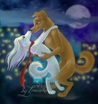  canine couple dancing duo female holding imanika layla licking male mammal outside roadside_romeo romeo signature tongue 