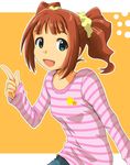  bad_id bad_pixiv_id green_eyes idolmaster idolmaster_(classic) orange_hair rokusyo scrunchie shirt smile star striped striped_shirt takatsuki_yayoi twintails 