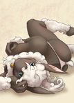  caprine clothed clothing female looking_at_viewer mammal pinup pose sheep skimpy solo syrinoth topless upside_down 