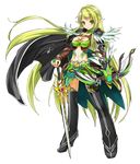  blonde_hair breasts cleavage elsword large_breasts long_hair pointy_ears rena rena_(elsword) sword very_long_hair weapon 