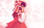  bow hair_bow hakurei_reimu kayako_(tdxxxk) pink_background profile solo touhou 