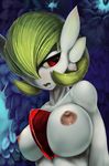  1girl breasts female gardevoir green_hair hair large_breasts nintendo nipples open_mouth pok&#233;mon pok&eacute;mon pokemon solo the_boogie theboogie video_games 