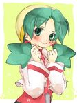  amamiya_kabosu blush crystal_(pokemon) green_eyes green_hair hat lowres pokemon pokemon_(game) pokemon_gsc smile solo twintails 