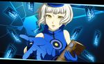  bad_id bad_pixiv_id bare_shoulders book card elizabeth_(persona) gloves hat highres kouchou persona persona_3 short_hair sleeveless solo white_hair yellow_eyes 