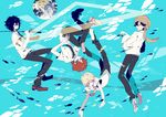  akira_agarkar_yamada bad_id bad_pixiv_id bird black_hair blonde_hair duck fish glasses haru_(tsuritama) male_focus multiple_boys necktie open_mouth sanada_yuki school_uniform shikimi_(yurakuru) tapioka tsuritama turban underwater usami_natsuki water 