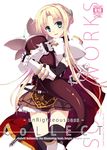  armor armored_dress black_legwear blonde_hair blush cape green_eyes hair_bun highres hug isizuaki long_hair lord_knight monster open_mouth ragnarok_online solo sword thighhighs weapon zettai_ryouiki 