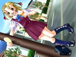  blonde_hair food ice_cream joy_ride libido mary_janes pinup_girls school_uniform shoes smile 