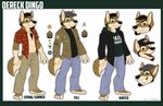  chibi-marrow dereck dingo green_eyes male model_sheet plain_background smile solo uniform white_background 