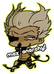  ammunition anarchy_reigns chibi cybernetic durga_(max_anarchy) grin lowres max_anarchy red_eye red_eyes smile tail white_hair 