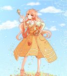  :d candy dress fairy_(jintai) food green_eyes jinrui_wa_suitai_shimashita long_hair mary_janes open_mouth pink_hair shoes smile watashi_(jintai) 