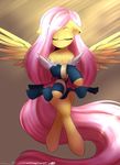  anthro anthrofied bracelet clothed clothing dress equine eyes_closed female fluttershy_(mlp) friendship_is_magic hair hi_res jewelry mammal my_little_pony pegasus pink_hair solo spittfire wings 