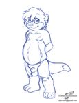  chubby cub cute male mammal mustelid otter roni sheath solo standing wolfblade young 