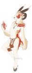  caprine loincloth magic male mammal necklace plain_background ram solo topless white_background 