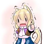  animal_ears blonde_hair cat_ears cat_tail chibi extra_ears hoshizuki_(seigetsu) mizuhashi_parsee open_mouth pointy_ears puru-see short_hair solo tail thumbs_up touhou trembling |_| 
