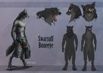  gaiasangel male mammal model_sheet nude scottish solo topless wolf 
