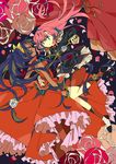  bike_shorts blue_eyes blue_flower blue_rose crown dark_skin dress epaulettes flower hari611 himemiya_anthy long_hair multiple_girls orange_flower orange_rose pink_hair purple_hair rapier red_dress red_flower red_rose rose shoes shoujo_kakumei_utena sword tenjou_utena weapon white_flower white_rose wrist_cuffs 