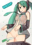  :o bad_id bad_pixiv_id bare_shoulders between_thighs blush bottomless breasts detached_sleeves green_eyes green_hair hatsune_miku hiuji long_hair medium_breasts nipples object_insertion open_clothes pussy see-through skirt skirt_pull solo spring_onion twintails uncensored vaginal vaginal_object_insertion vocaloid wet wet_clothes 