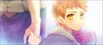  amakura_(am_as) black_eyes black_hair brown_hair child emiya_kiritsugu emiya_shirou fan fate/zero fate_(series) father_and_son holding_hands male_focus multiple_boys orange_hair paper_fan uchiwa yellow_eyes younger 