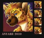  anthro anyare blue_eyes hyena male mammal portrait smile solo 