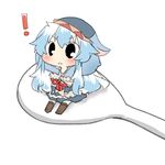  arzuros_(armor) blue_hair cosplay hat kamishirasawa_keine long_hair lowres monster_hunter monster_hunter_portable_3rd rebecca_(keinelove) rice_spoon solo spoon touhou 