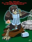 armor avian bird catmonkshiro claws feathers fledgling fountain fountain_of_youth hawk male ring scales solo transformation wings youth 