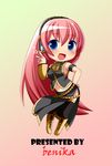  :d artist_name bad_id bad_pixiv_id benika_(benikaone) blue_eyes boots chibi cross-laced_footwear gradient gradient_background headphones lace-up_boots long_hair megurine_luka navel open_mouth pink_hair side_slit smile solo star thighhighs v very_long_hair vocaloid 