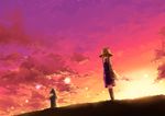  black_legwear blonde_hair buruxugi cloud covering_mouth evening eyes full_body hat long_sleeves moriya_suwako short_hair skirt skirt_set sky sleeves_past_wrists solo standing stone_lantern sunlight sunset thighhighs touhou turtleneck twilight wide_sleeves zettai_ryouiki 