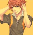  bad_id bad_pixiv_id blue_eyes face male_focus orange_hair sengoku_kiyosumi shiro_(reptil) simple_background solo tennis_no_ouji-sama 