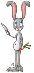  blue_eyes carrot knife lagomorph mammal muffel rabbit solo sturzkampfflugzeug 