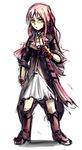  boots drawfag genderswap genderswap_(mtf) glasses gloves highres long_hair pink_hair richter_abend skirt solo sword tales_of_(series) tales_of_symphonia tales_of_symphonia_knight_of_ratatosk weapon 