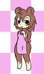  aintsmart animal_crossing apron blush checkered_background female mammal naked_apron nintendo plain_background porcupine rodent sable_able solo standing video_games 