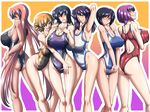  :d adapted_costume arm_behind_head arm_up armpits ass ass_visible_through_thighs back bangs black_hair black_swimsuit blue_eyes blue_hair blue_swimsuit blush bob_cut border breast_hold breasts chestnut_mouth cleavage closed_mouth collarbone company_connection competition_swimsuit covered_navel covered_nipples crossover dark_skin deep_skin embarrassed flipped_hair from_behind from_side gradient gradient_background green_eyes grin groin hair_between_eyes hand_on_another's_shoulder hand_on_hip hands_on_own_chest hands_together head_tilt highleg highleg_swimsuit highres hug huge_breasts igawa_asagi igawa_sakura ingrid_(taimanin_murasaki) kangoku_senkan kneepits large_breasts leaning_forward legs legs_apart lieri_bishop lilith-soft lineup long_hair long_legs looking_back low_twintails multiple_girls naomi_evans naughty_face nose_blush oboro_(taimanin_asagi) one-piece_swimsuit one_eye_closed open_mouth orange_background orange_eyes orange_hair outline outside_border parted_lips pink_hair pose profile purple_background purple_hair purple_swimsuit red_eyes red_swimsuit self_fondle shiny shiny_hair short_hair siblings sideboob sidelocks sisters slim_legs smile standing swimsuit taimanin_(series) taimanin_asagi taimanin_murasaki taro taut_clothes taut_swimsuit thigh_gap thigh_grab twintails two_side_up v_arms very_long_hair white_swimsuit 