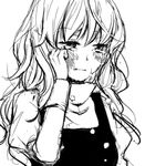  akanasu blush crying crying_with_eyes_open greyscale kirisame_marisa long_hair lowres monochrome simple_background sketch solo tears touhou white_background 