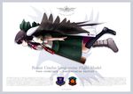  ace_combat arm_cannon black_hair black_legwear blouse boots bow cape flying from_side hair_bow insignia long_hair red_eyes reiuji_utsuho shoes skirt socks solo subterranean_animism thermos third_eye touhou tsubasa_(abchipika) weapon wings 