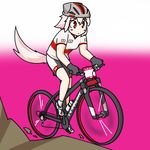  2012_summer_olympics bicycle ground_vehicle helmet inubashiri_momiji nisshisshi olympics pink_hair red_eyes riding short_hair solo tail touhou 