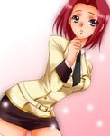  ashford_academy_uniform blue_eyes blush code_geass kallen_stadtfeld miniskirt necktie pencil_skirt red_hair school_uniform short_hair sinko skirt uniform 