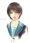  blue_sailor_collar face kita_high_school_uniform koyama_sousuke lips nagato_yuki realistic sailor_collar school_uniform serafuku short_hair solo suzumiya_haruhi_no_yuuutsu upper_body 