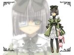  dress eyepatch gothic_lolita green_eyes koge_donbo lolita_fashion matsumae_rumoi naki_shoujo_no_tame_no_pavane solo wallpaper 