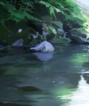  blue_hair kawashiro_nitori nature river scenery solo takanashi_akihito touhou two_side_up water 