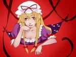  blonde_hair eyes gap haruko hat long_hair ribbon solo touhou yakumo_yukari 