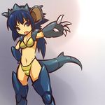  bikini blue_hair claws costume gen_1_pokemon hitec moemon nidoqueen personification pokemon solo swimsuit 