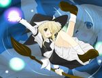  bad_id bad_pixiv_id blonde_hair bloomers broom broom_riding hat kirisame_marisa solo t_(dyuhuhudyukusi) touhou underwear white_bloomers witch_hat zoom_layer 