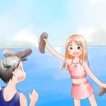  azumanga_daiou beach bikini day ichigo_mashimaro itou_chika lowres matsuoka_miu multiple_girls outdoors parody sasa90 sea_cucumber swimsuit tankini 