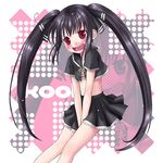 artist_request black_hair kooh lowres pangya red_eyes skirt solo twintails 