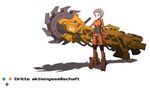  android copyright_request german highres inawata industrial mecha mecha_musume navel short_hair solo 