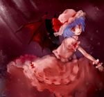  bad_id bad_pixiv_id blue_hair hat remilia_scarlet ribbon shirakino short_hair solo touhou 