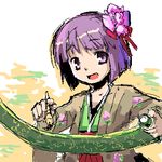  bad_id bad_pixiv_id hieda_no_akyuu japanese_clothes kanamari_yukikuni lowres purple_hair scroll solo touhou 