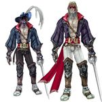  abs alternate_costume artist_request blonde_hair boots concept_art hat left-handed male_focus mask raphael_sorel rapier soulcalibur sword vampire weapon 