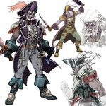  artist_request beard boots cervantes_de_leon facial_hair hat male_focus pirate soulcalibur sword weapon 